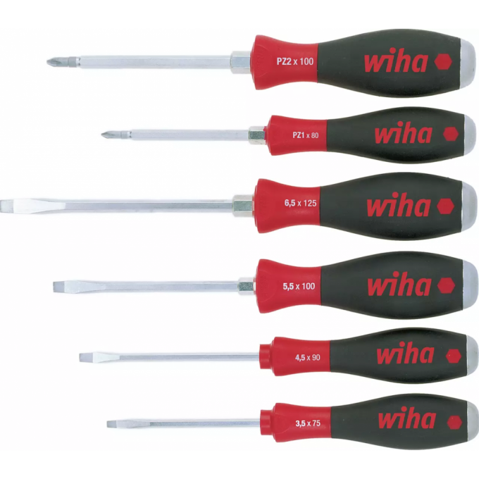 Набор ударных отверток WIHA SoftFinish SL/PZ 6 шт 21251
