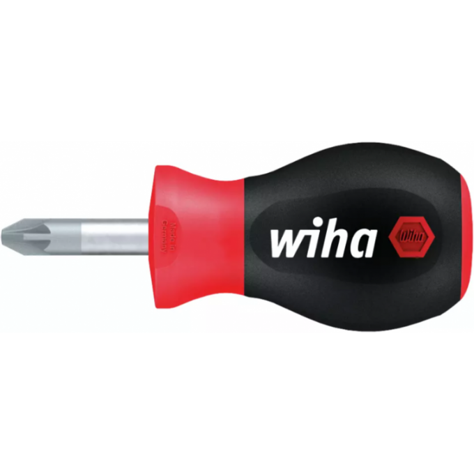 Отвертка крестовая Pozidriv WIHA SoftFinish Stubby PZ2 6 26972