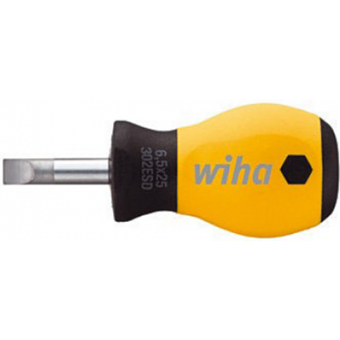 Отвертка антистатическая шлицевая WIHA SoftFinish 302 ESD SL 6.5x1.2 мм 32153