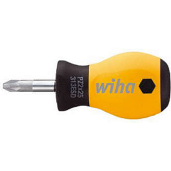 Отвертка антистатическая укороченная крестовая усиленная Pozidriv WIHA SoftFinish Серия 313 ESD PZ1 32156