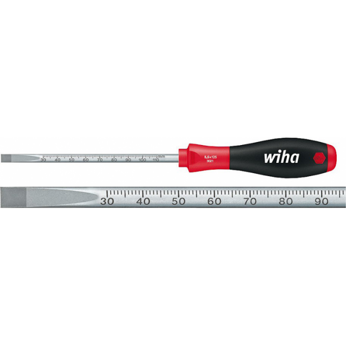 Шлицевая отвертка со шкалой WIHA SoftFinish Серия 3021SF SL 5.5x1.0 мм 35397