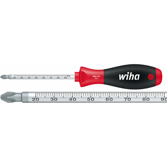 Отвертка крестовая Pozidriv со шкалой WIHA SoftFinish PZ2 6.0 мм мм 35399