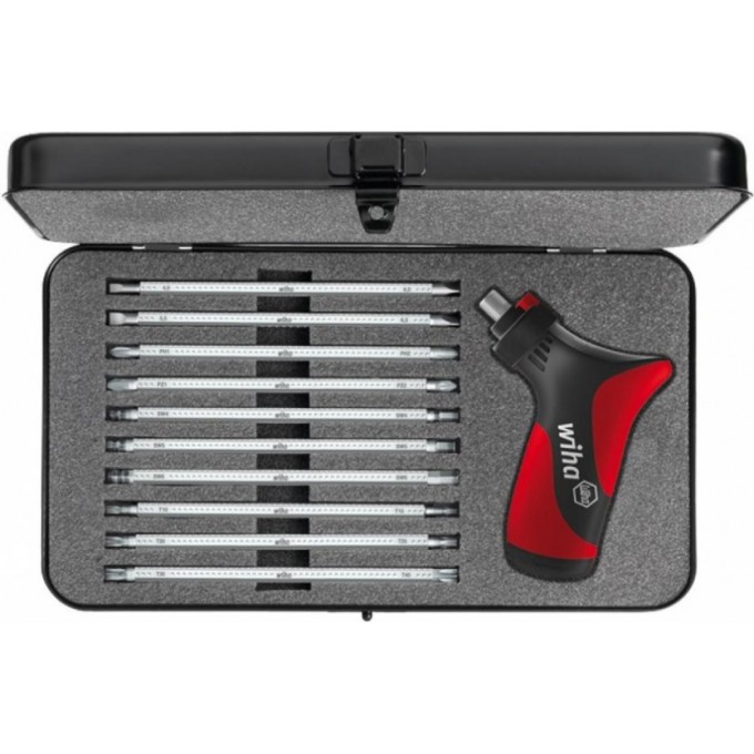 Набор комбинированных жал с рукояткой WIHA System 6 Topra 2K SL/PH/PZ/TORX/HEX, 11 предметов 39125